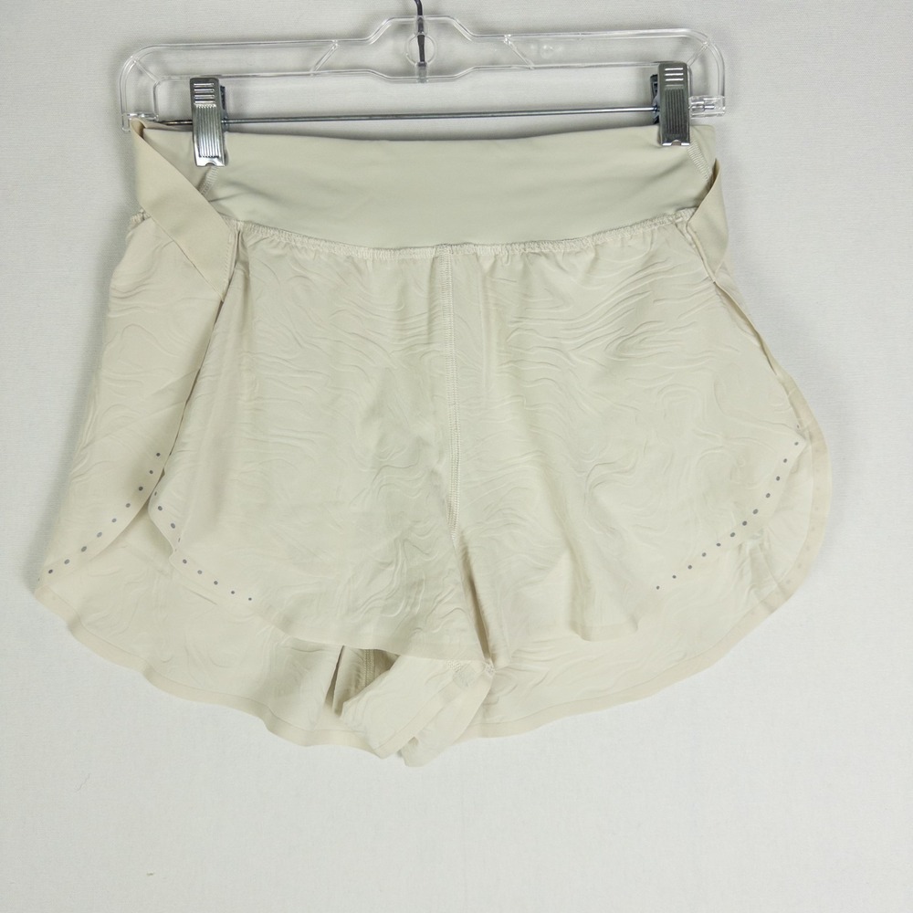 Lululemon Hotty Hot Shorts Women's 4 Cream Ivory Swirl Lined Running Short